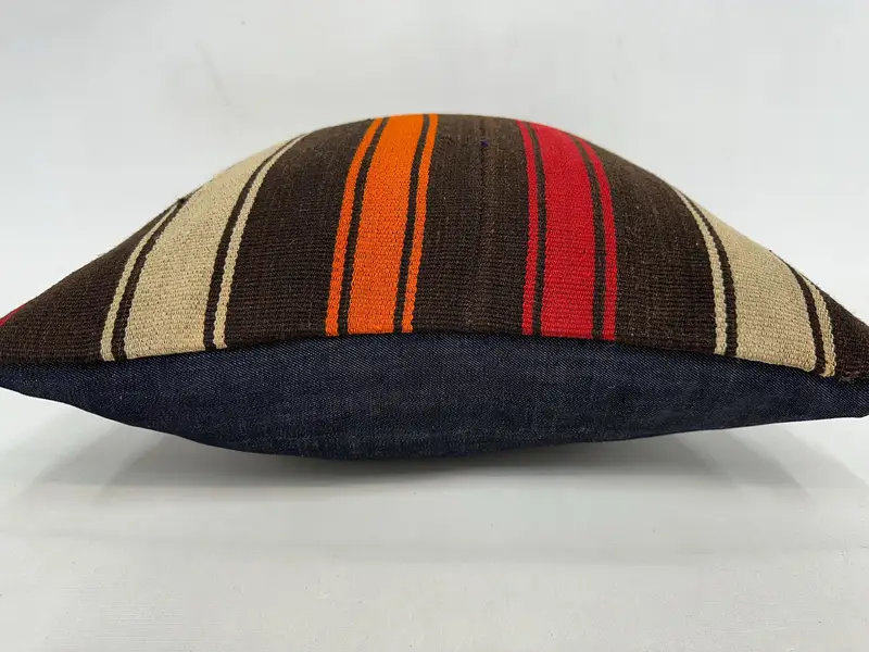 Cushion Cover, 20x20 Red Pillow Sham, Handmade Rug Seat Cushion, Kilim Pillow Cover, Ethnical Kilim Rug Pillow, Vintage Pillow - 5