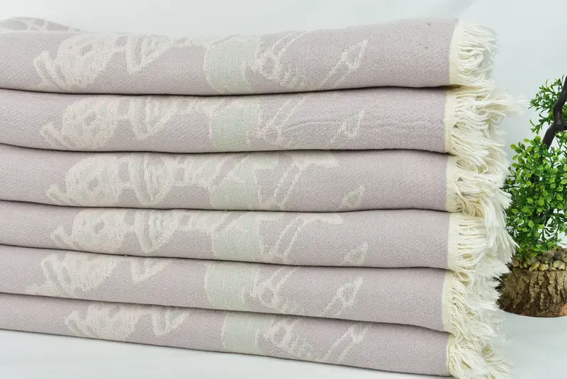 Bachelorette Party Items, Monogram Blanket, Turkish Bedcover, Housewarming Gift, Grandma Gift, Throw Blanket, 88x64 Cotton Make-Up Patterned Towel - 5
