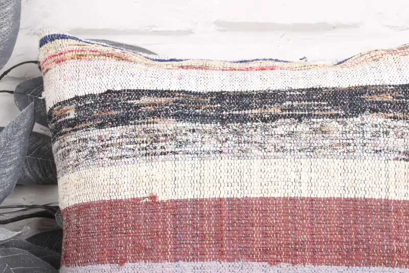 Pillow for Sofa, Bolster Cushion Cover, Boho Pillow, Office Chair Pillow Case, 18x18 White Cushion, Pillow Sham, Throw Kilim Pillow - 2