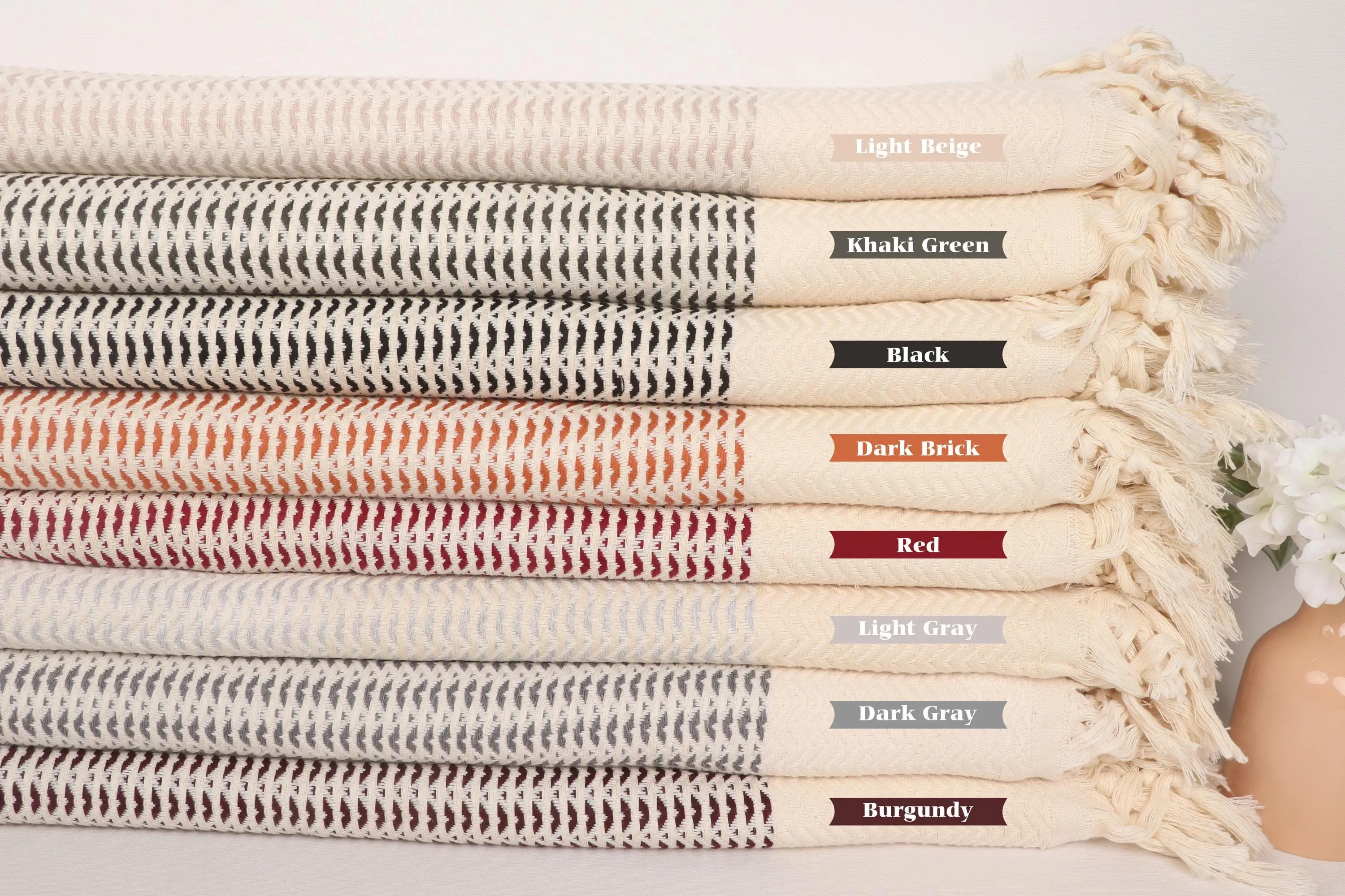 Throw Blanket Cotton Check Pattern, 75x89 Inches, King Size - 1