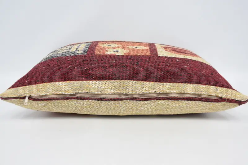 Bolster Pillow, 20x28 Red Pillow Sham, Cushion Case, Kilim Cushion Sham, Ethnical Kilim Rug Pillow, Boho Pillow Sham Cover, Farmhouse Pillow Cover - 6
