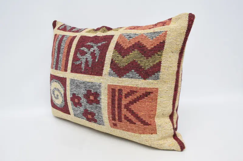 Bolster Pillow, 20x28 Red Pillow Sham, Cushion Case, Kilim Cushion Sham, Ethnical Kilim Rug Pillow, Boho Pillow Sham Cover, Farmhouse Pillow Cover - 4