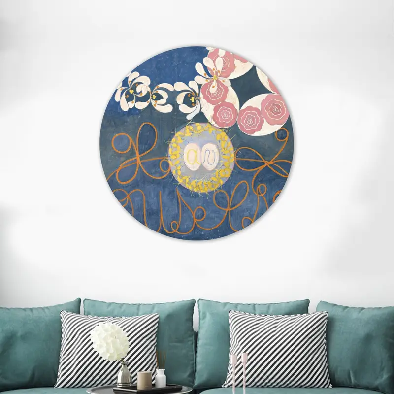 Modern Boho Blue Floral Canvas Print - Trendy Abstract Art