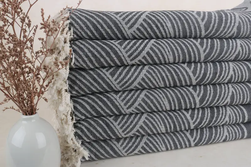 Beach towel, Decorative Towel, 68x40 Cotton Striped Design Towel, Gym Towel, Personalized Wedding Gift For Couple, Monogram Beach Towel, Custom Gift - 3