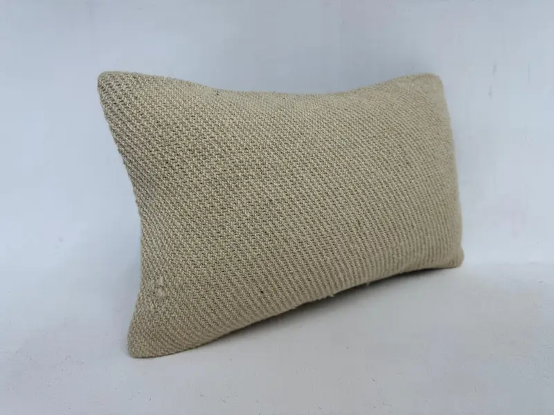 12x20 Beige Cushion Cover, Cushion Case, Tribal Cushion Cover, Throw Kilim Pillow, Gift Pillow, Pillow for Couch, Handmade Rug Seat Pillow Case - 3