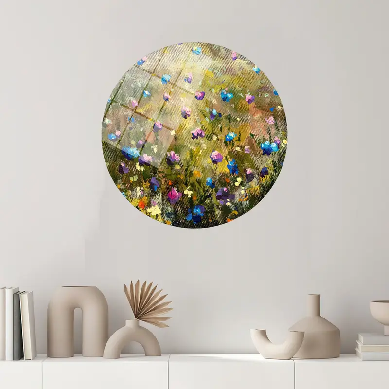 現代的な花のキャンバス: 鮮やかな自然の風景アート プリント