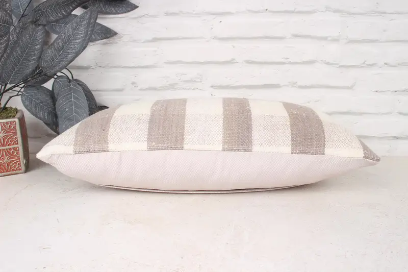 10x20 White Pillow Case, Boho Pillow Sham Cover, Ethnical Kilim Rug Pillow, Pillow Cover, Vintage Throw Pillow, Handmade Kilim Cushion - 5