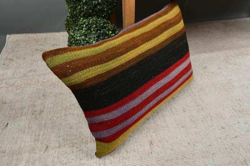 Kilim Cushion Sham, Gift Pillow, Aztec Pillow Cover, 16x24 Green Pillow Case, Home Decor Pillow, Ikat Pillow Sham, Cushion - 7