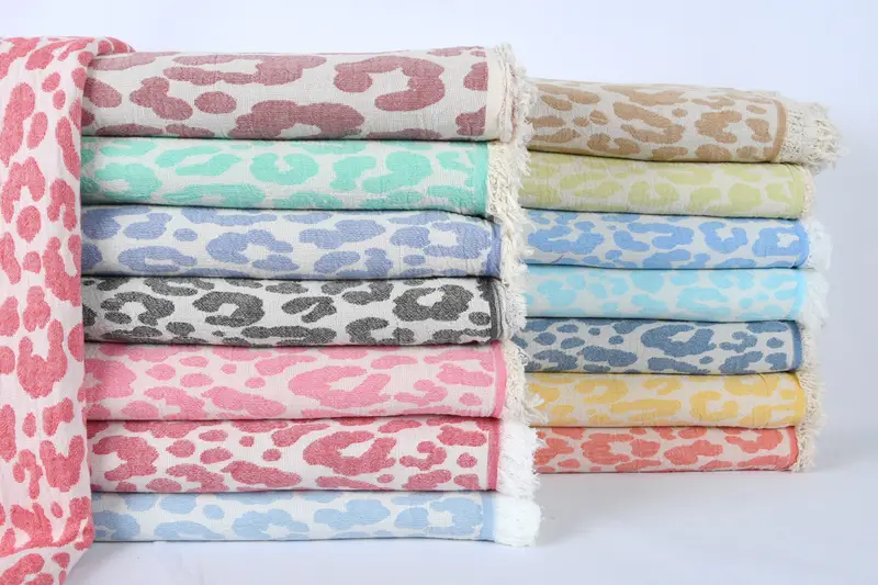 Turkish Blanket, Woven Blanket, Housewarming Gift, 96x80 Cotton Patterned Towel, Turkish Blanket Queen, Couch Throw, Beach Theme Wedding Gift - 1