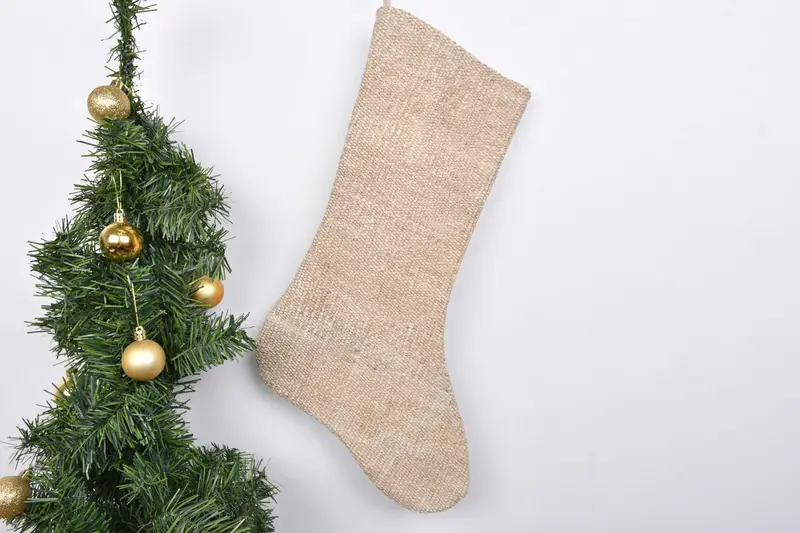 Festive Christmas Ornaments Pattern, 7 Inch Wide Christmas Stocking