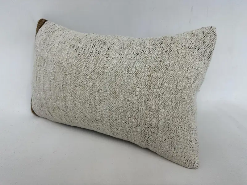 Cushion, Southwestern Pillow Sham, Seat Pillow, Kilim Pillow Cover, 12x20 White Cushion Cover, Pillow for Sofa, Interior Designer Pillow - 4