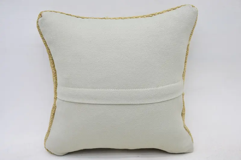 Turkish Pillow, Bench Pillow Sham, 12x12 Yellow Pillow Case, Kilim Cushion Sham, Pillow, Kilim Pillow Cover, Floor Pillow Cover, Yoga Cushion - 6