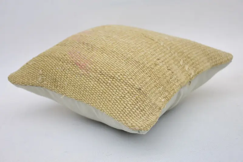 Turkish Pillow, Bench Pillow Sham, 12x12 Yellow Pillow Case, Kilim Cushion Sham, Pillow, Kilim Pillow Cover, Floor Pillow Cover, Yoga Cushion - 5
