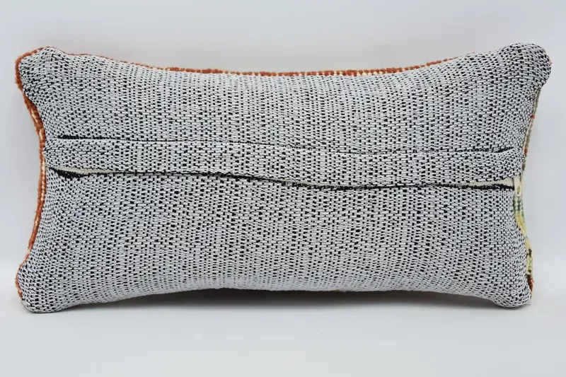 Turkish Pillow, Cozy Throw Cushion Cover, Chair Pillow Sham, Pillow, Boho Pillow Sham Cover, 8x16 Red Pillow Sham, Handmade Kilim Cushion - 6