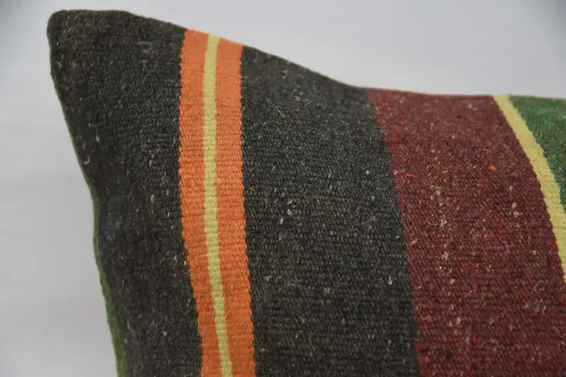 Cushion, Ethnical Kilim Rug Pillow, Boho Pillow Sham Cover, Vintage Kilim Pillow, 20x28 Green Cushion Case, Vintage Cushion Case - 2