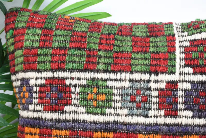 Kilim Cushion Sham, Handmade Kilim Cushion, 18x18 Orange Pillow Sham, Art Deco Pillow Case, Throw Kilim Pillow, Pillow, Ethnic Cushion Cover - 2