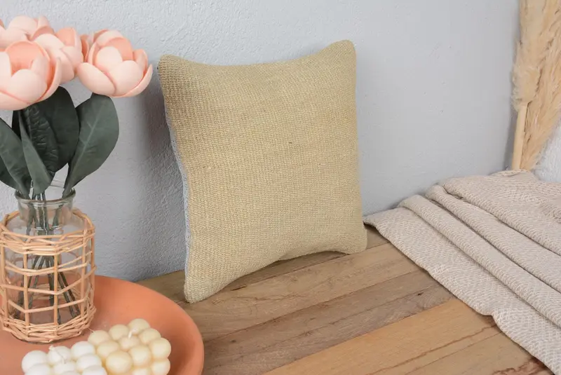 El Yapımı Güneybatı İşlemeli Kırlent, Çok Yönlü 12x12 Yastık