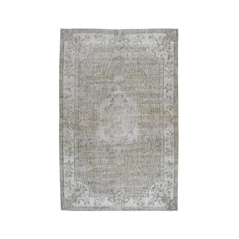 5,4x8,4 ft türkischer Vintage-Teppich, großer Teppich, grauer Oushak-Wollteppich - 1
