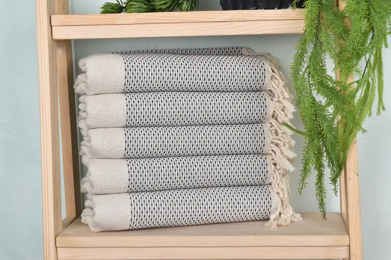 Polka Dot Towel Navy Personalized Turkish Cotton Linen 40x71 Inches