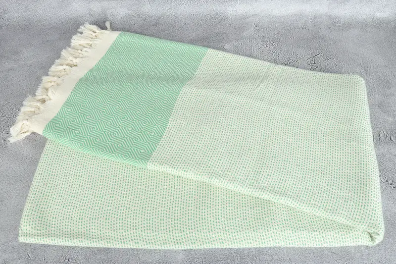 Gift For The Home Decor, Home Gift, Bridal Shower Gift, Turkish Beach Blanket, Bedspread, Monogram Blanket, 104x80 Cotton Diamond Towel - 6