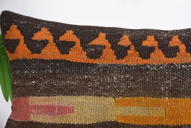 Cushion Case, Cotton Cushion, Antique Pillows, Hippie Throw Pillow Sham, 12x36 Brown Cushion Case, Gift Pillow, Interior Designer Pillow - 2
