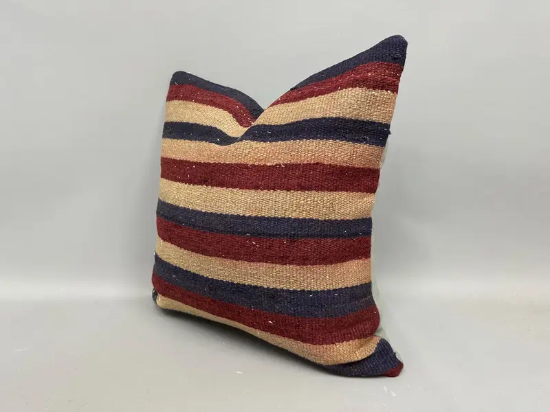 Vintage Kilim Pillow, Anatolian Cushion, Home Decor Pillow, Boho Pillow Sham Cover, Pet Pillow Case, Pillow Cover, 20x20 Beige Cushion - 3