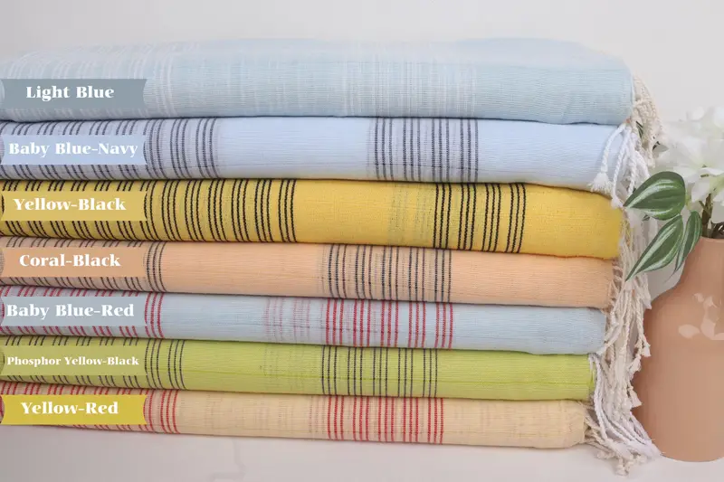 Bachelorette Party Favors, Luxury towel, Gift For Best Friend, Organic Cotton Towel, Lightweight Turkish towel, 70x40 Cotton Striped Towel - 2