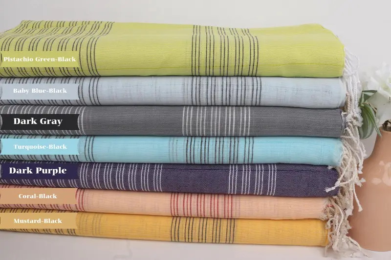 Bachelorette Party Favors, Luxury towel, Gift For Best Friend, Organic Cotton Towel, Lightweight Turkish towel, 70x40 Cotton Striped Towel - 1