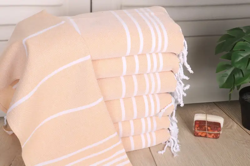 Spa Gift, Organic Tea Towel, Personalized Hand Towel, Bridesmaid Gifts, Wedding Favors, Towel With Name, Holiday Towel, 38x18 Cotton Striped Towel - 1