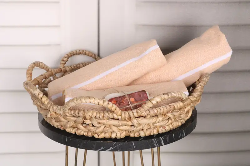 Spa Gift, Organic Tea Towel, Personalized Hand Towel, Bridesmaid Gifts, Wedding Favors, Towel With Name, Holiday Towel, 38x18 Cotton Striped Towel - 4