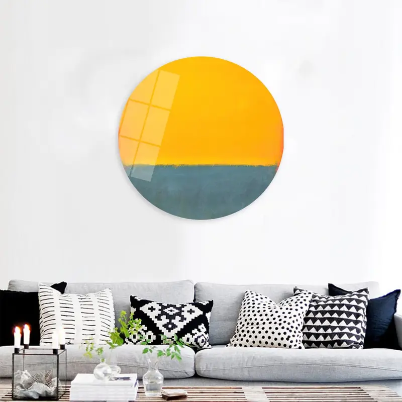 マーク・ロスコにインスピレーションを得たイエローとグレーのミニマルキャンバスプリント