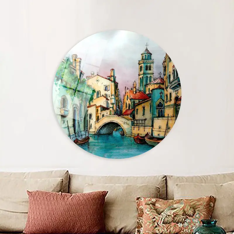 Elegant Venice Grand Canal Landscape Printed Canvas Art
