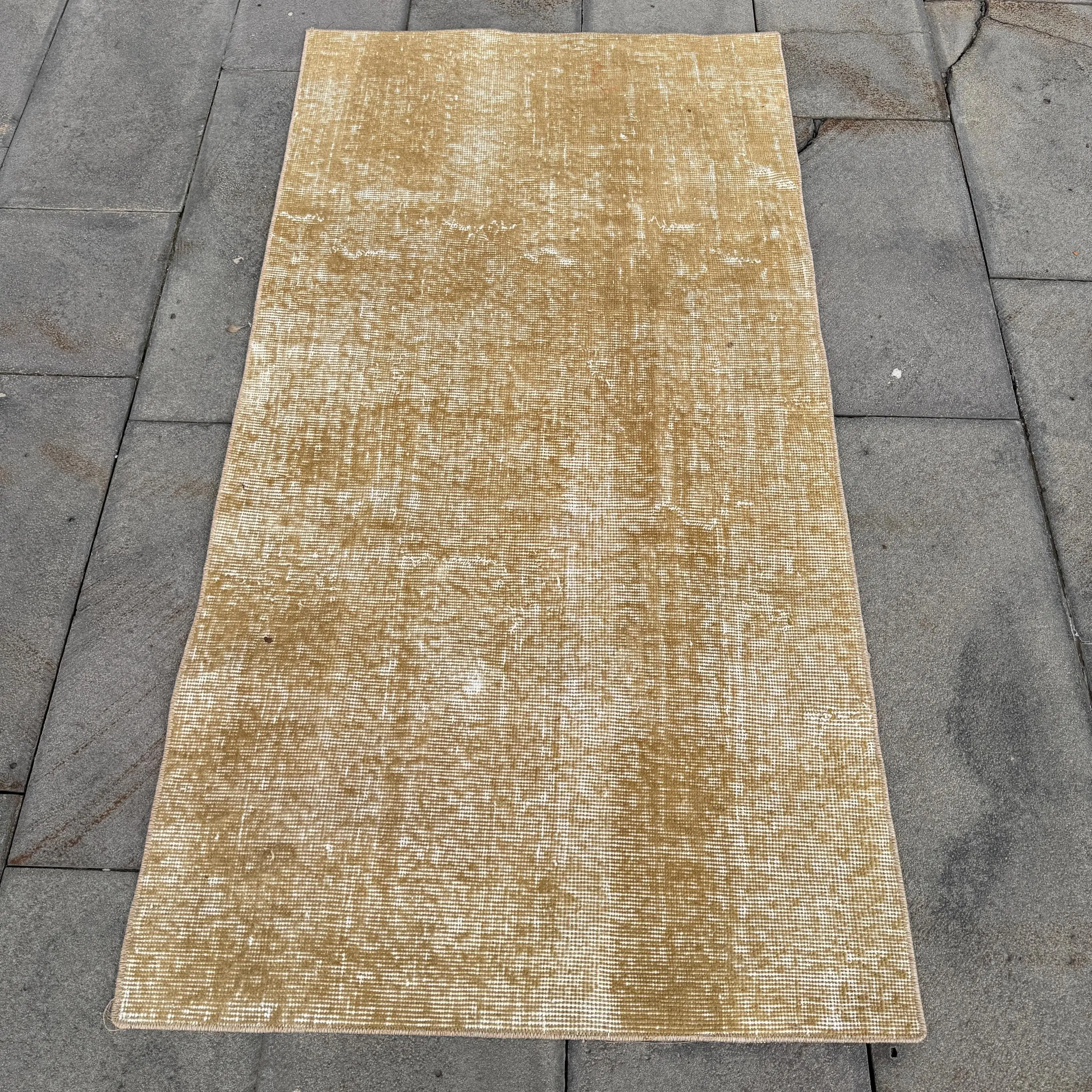 Türk 2.7x5.2 ft Halı, Küçük Vintage Halı, Kahverengi Oryantal Yün Halı - 1