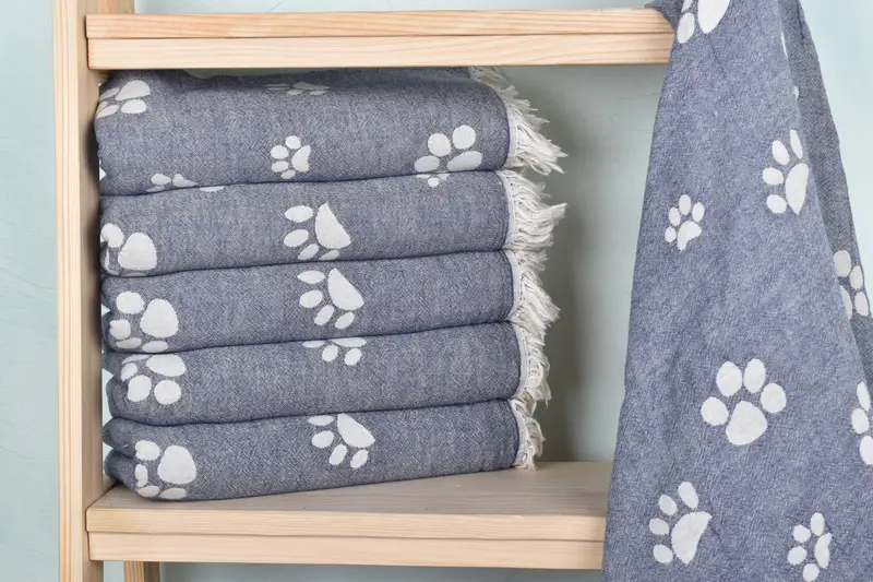 Bath towel, 70x36 Cotton Paw Design Towel, Best Friend Wedding Gift, Baby Boy Gift, Personalized Wedding Gift, Summer Towel, Bachelorette Gifts - 3