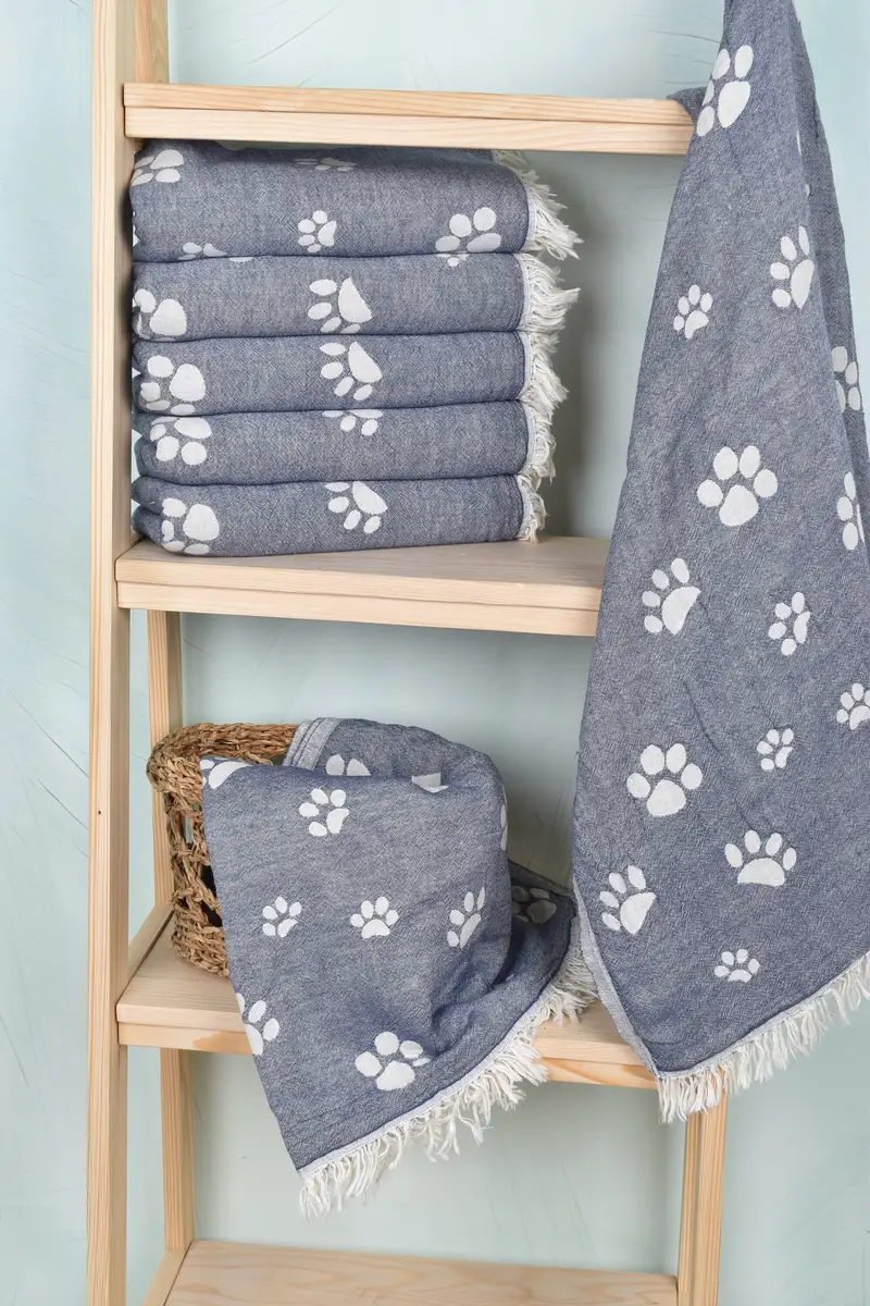 Bath towel, 70x36 Cotton Paw Design Towel, Best Friend Wedding Gift, Baby Boy Gift, Personalized Wedding Gift, Summer Towel, Bachelorette Gifts - 4