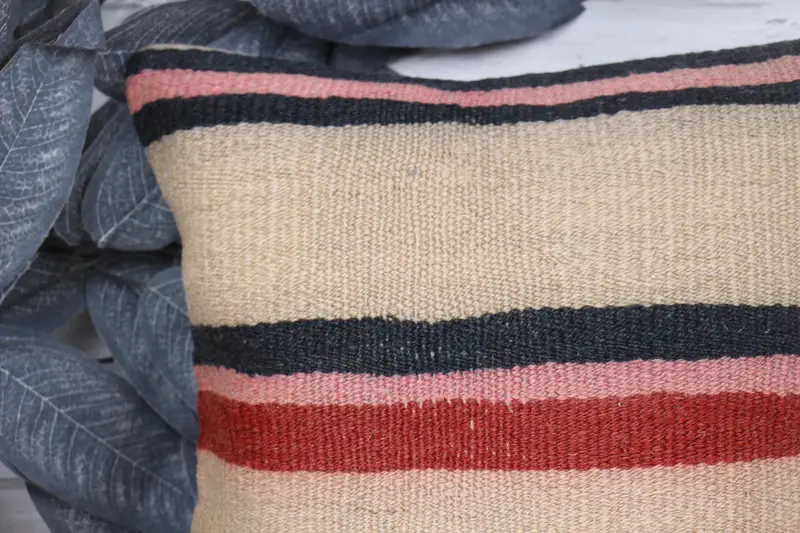 Kilim Pillow, Pillow Cover, Accent Pillow Sham, Boho Throw Pillow Cover, Turkish Kilim Pillow, Kilim Cushion Sham, 12x12 Beige Cushion Case - 2
