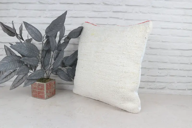 22x22 White Pillow Sham, Tapestry Cushion Case, Pillow for Sofa, Turkish Pillow, Cushion, Oriental Pillow Cover, Antique Pillows - 5