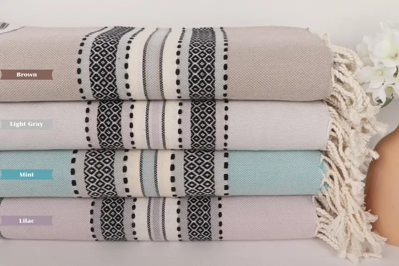 70x40 Cotton Striped Towel, Bachelorette Party Gift, Bath towel, Gift For Boyfriend, Thin and lightweight Turkish peshtemal, Custom Wedding Gifts - 1