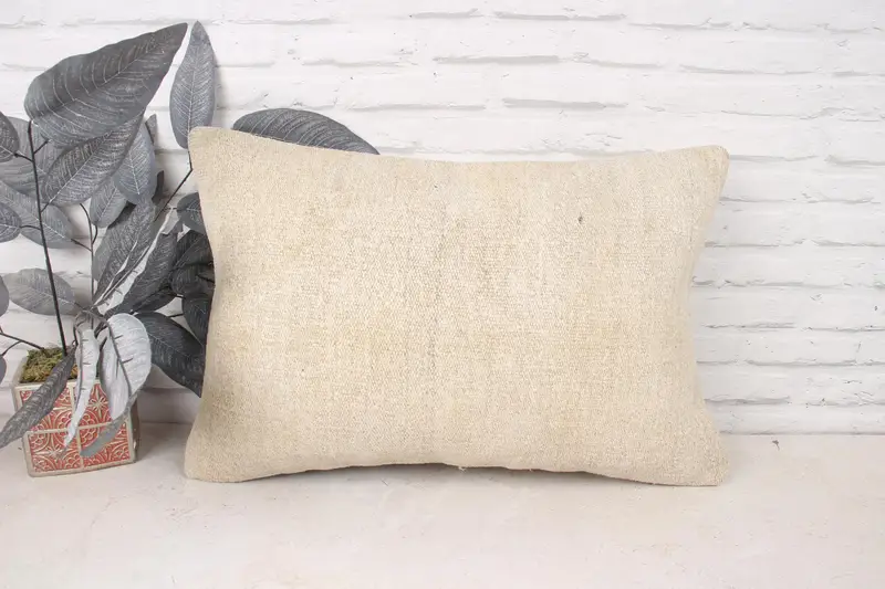 Car Pillow Case, 16x24 Beige Pillow Sham, Cushion Case, Gift Pillow, Farmhouse Pillow Cover, Ethnical Kilim Rug Pillow, Boho Pillow Sham Cover - 1