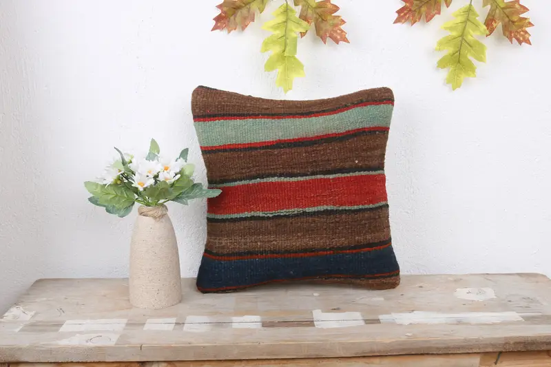 12x12 Red Pillow Sham, Square Throw Cushion, Vintage Kilim Throw Pillow, Pillow Sham, Aztec Cushion, Gift Pillow, Pillow for Sofa - 2