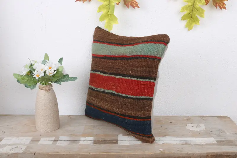 12x12 Red Pillow Sham, Square Throw Cushion, Vintage Kilim Throw Pillow, Pillow Sham, Aztec Cushion, Gift Pillow, Pillow for Sofa - 4