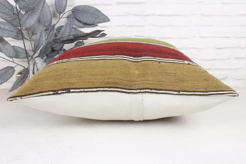 Decorative Pillow Sham, Handwoven Cushion, Antique Pillows, Custom Cushion, 24x24 Red Cushion Case, Vintage Pillow, Kilim Pillow Cover, Pillow - 5