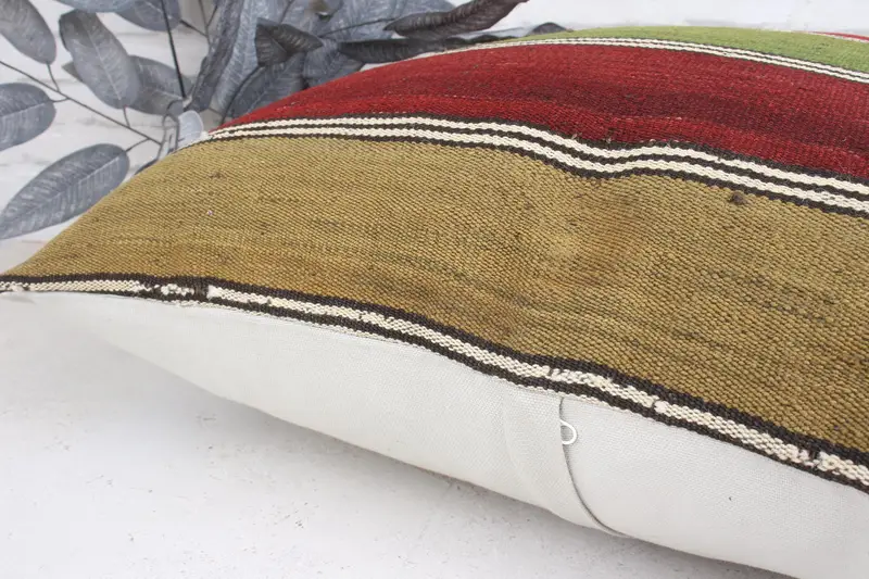 Decorative Pillow Sham, Handwoven Cushion, Antique Pillows, Custom Cushion, 24x24 Red Cushion Case, Vintage Pillow, Kilim Pillow Cover, Pillow - 7