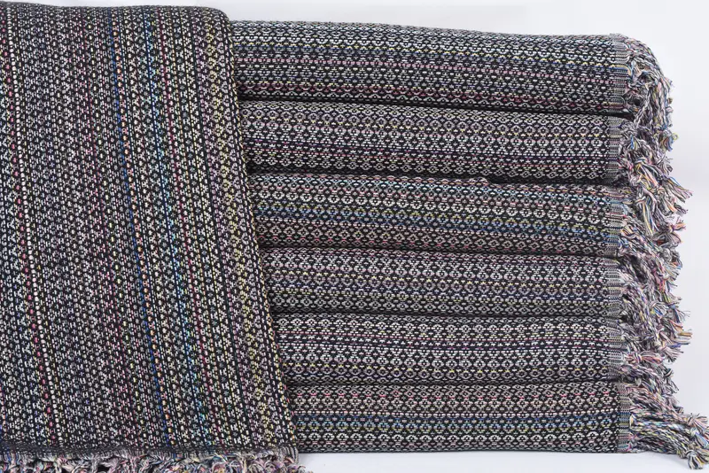 Cute Beach Towel Black Colorful Diamond, 70x40 Inches Organic Cotton