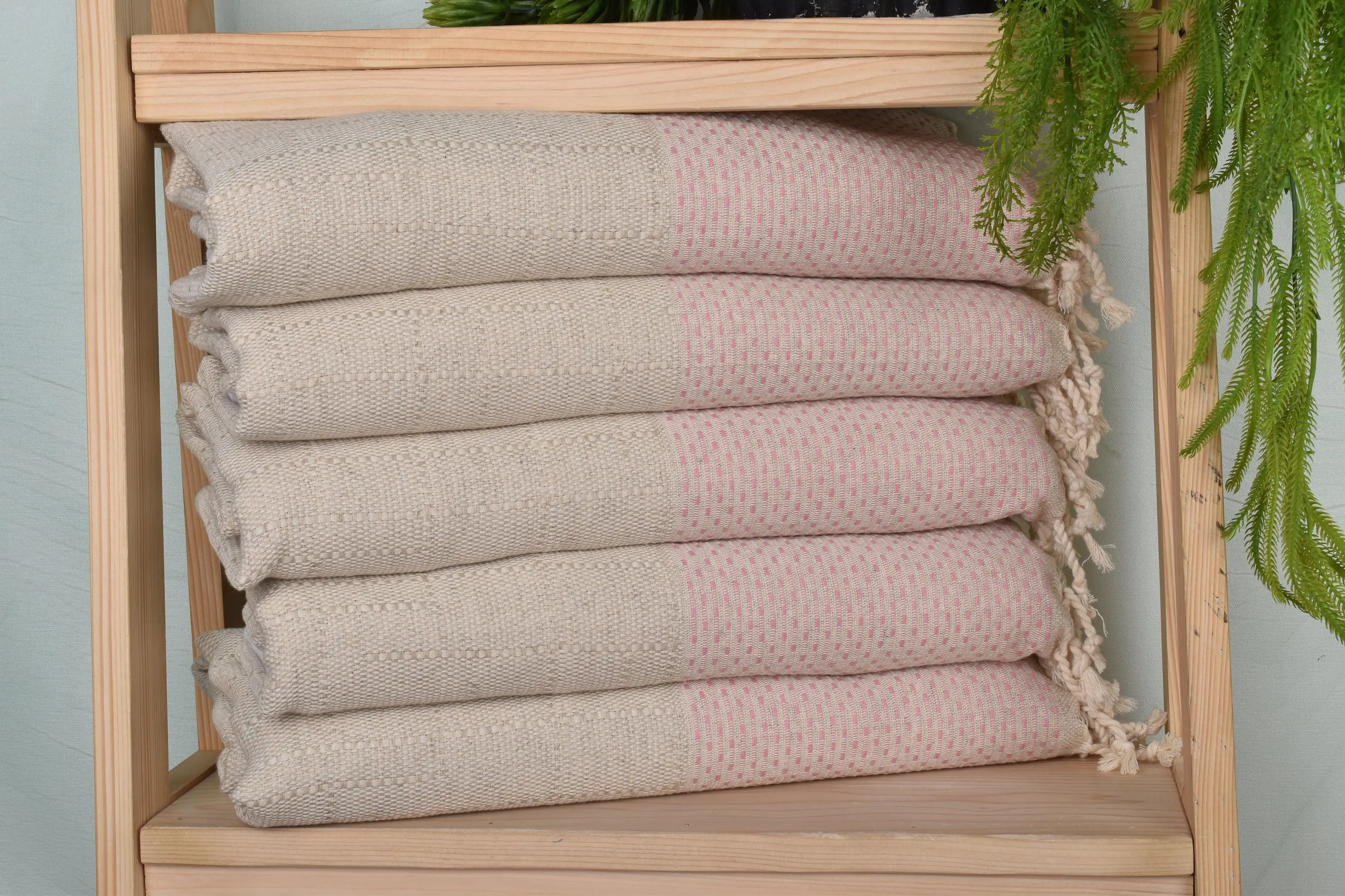 Personalized Dish Towel Pink Cotton Polka Dot, 20x40 Inches - 1