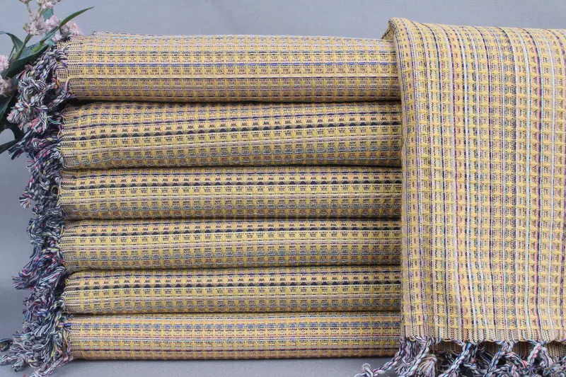 Personalized Turkish Towel Mustard Beige, 40x71 Inches