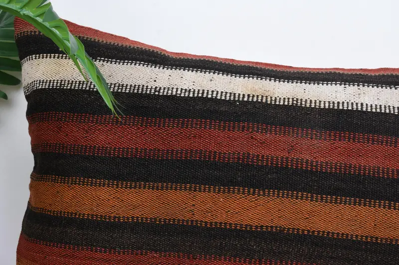Gift Pillow, Cushion Case, Vintage Kilim Throw Pillow, 16x24 Brown Pillow, Armchair Cushion Cover, Wholesale Pillow, Turkish Kilim Pillow - 2