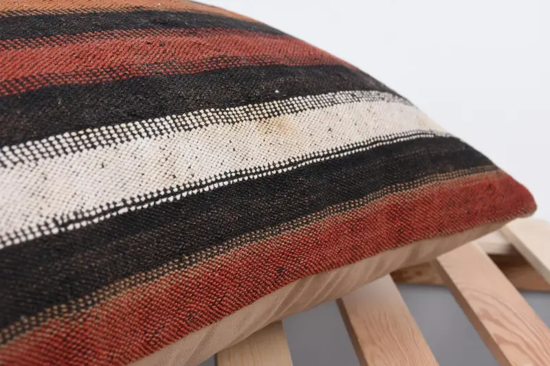 Gift Pillow, Cushion Case, Vintage Kilim Throw Pillow, 16x24 Brown Pillow, Armchair Cushion Cover, Wholesale Pillow, Turkish Kilim Pillow - 7