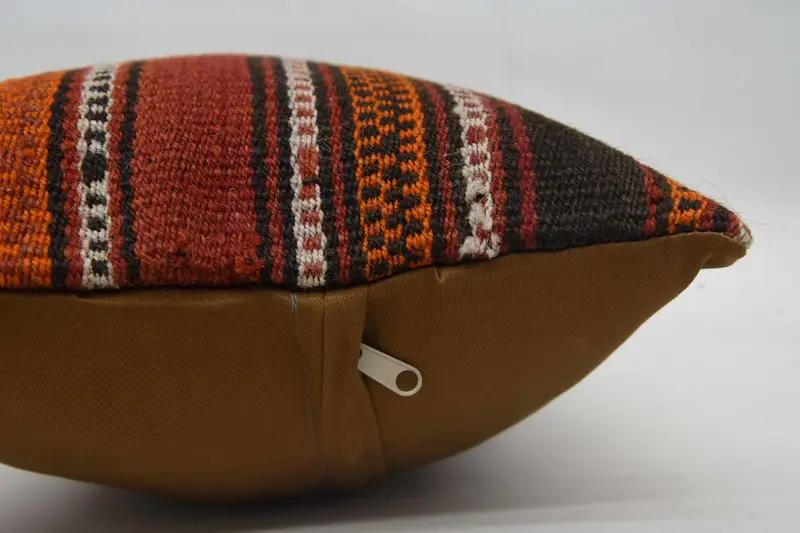 Retro Cushion Case, Gift Pillow, Kilim Pillow Cover, 12x24 Orange Cushion Case, Cushion Case, Comfy Throw Pillow Cover, Turkish Pillow - 6