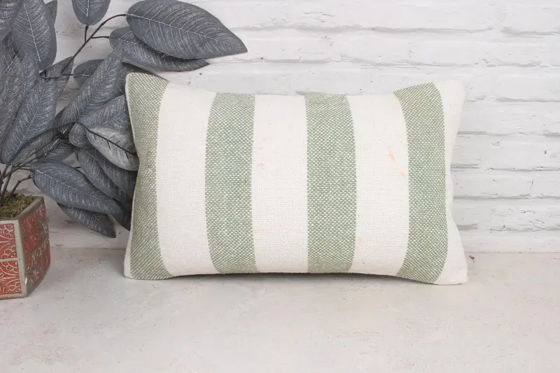 Cushion Cover, 12x20 White Cushion Cover, Customized Pillow Cover, Ikat Pillow Cover, Home Decor Pillow, Throw Kilim Pillow, Boho Pillow - 1